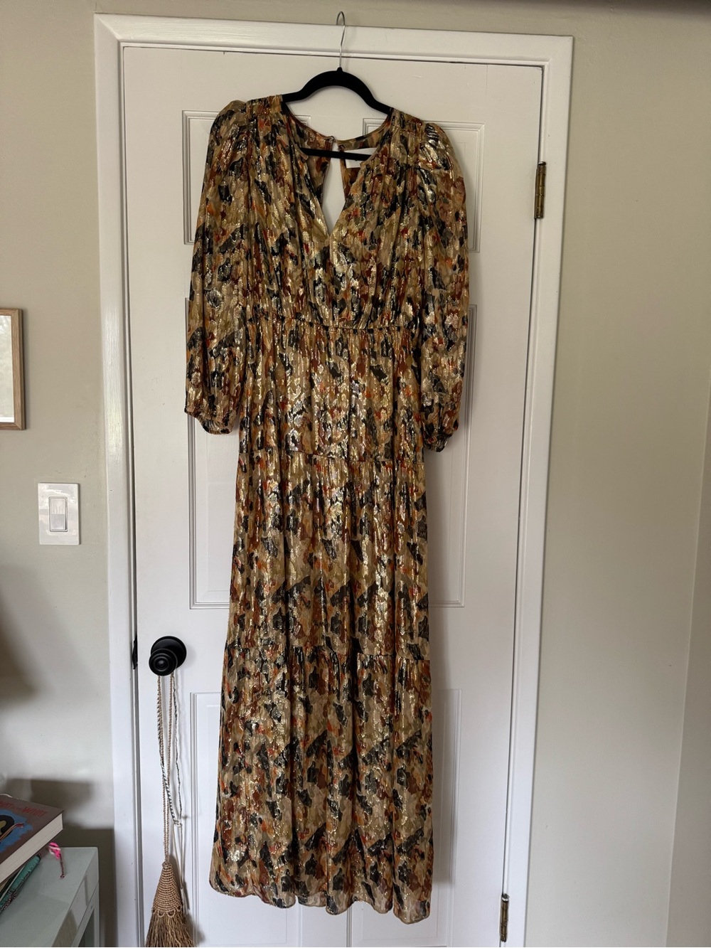 ba&sh Floral Maxi Dress in Mustard and Brown